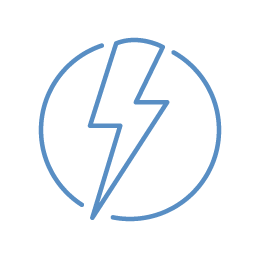 Outline graphic of a lightning bolt