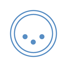 Outline graphic of a XLR input